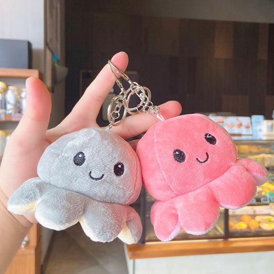 Creative Plush Flip Octopus Keychain Flip Octopus Key Pendant Jewelry Bag Pendant Key Chain Ornament