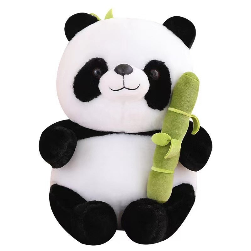 Bamboo tube panda Stuffed toy cute pillow hug bamboo doll simulation panda doll birthday gift