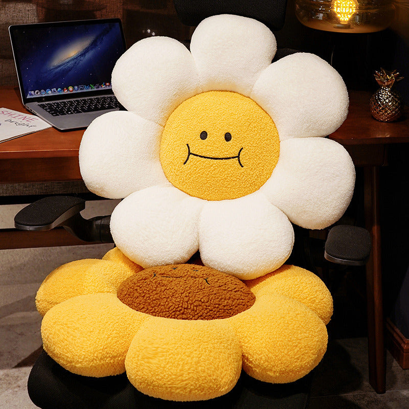 Cartoon Sunflower Flower Throw Pillow Sunflower Cushion Plush Sofa Cushion Bedroom Headrest Cushion Ins Window