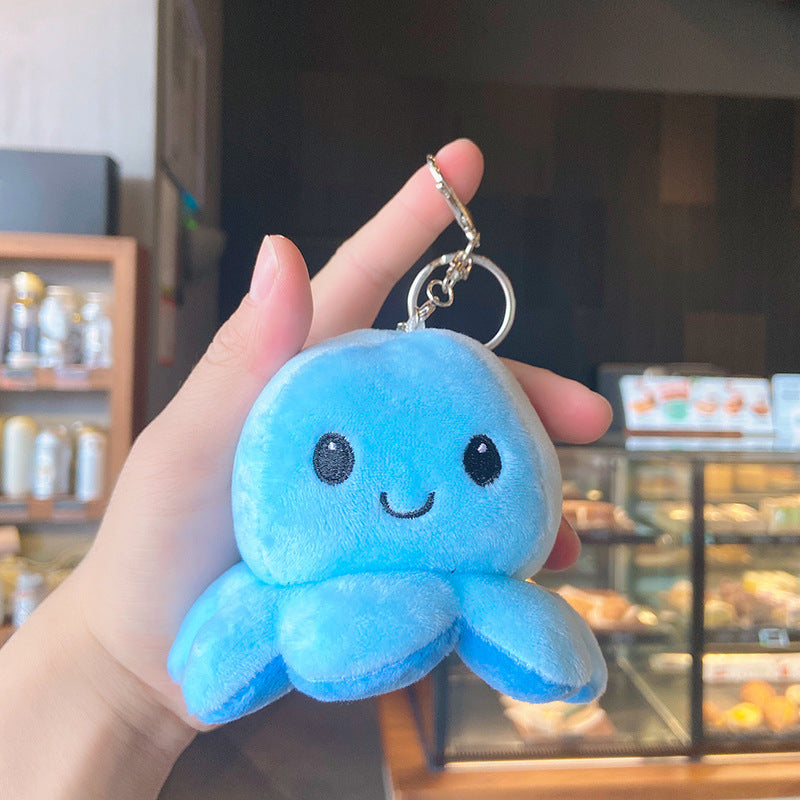 Creative Plush Flip Octopus Keychain Flip Octopus Key Pendant Jewelry Bag Pendant Key Chain Ornament