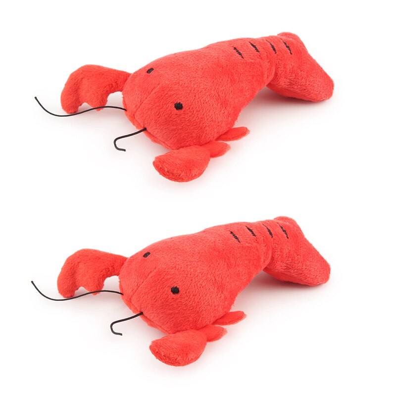 2PCS Lobster Plush Squeaky Dog Toy Cartoon Crab Puppy Pet Toy Soft Mini Pet Supplies For Cat