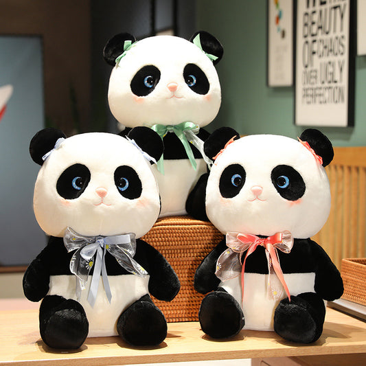 New Cute Plush Rose Knot Panda Doll Plush Panda Doll Children's Toys