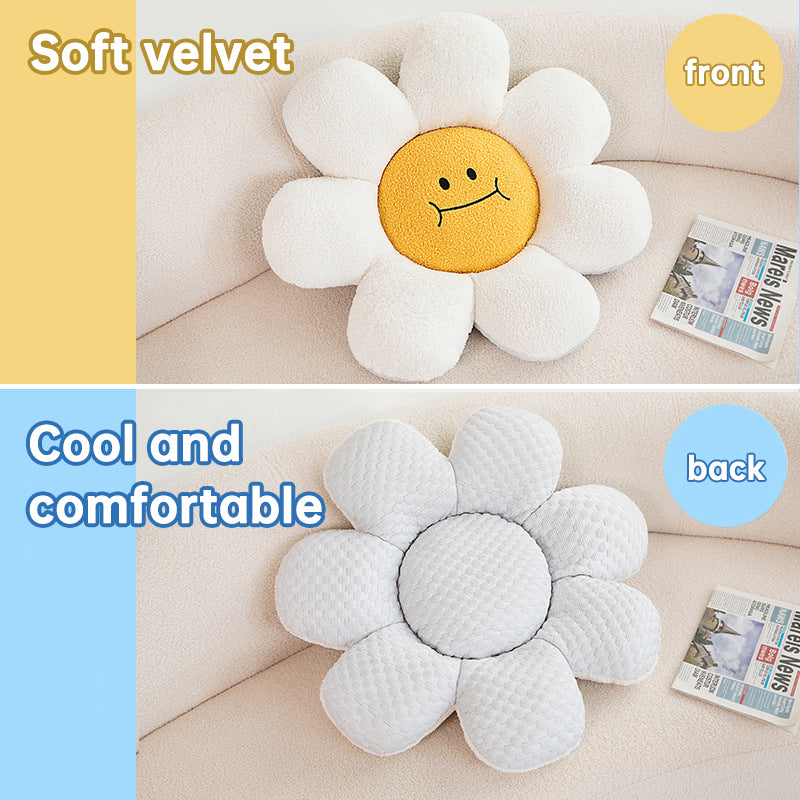 Cartoon Sunflower Flower Throw Pillow Sunflower Cushion Plush Sofa Cushion Bedroom Headrest Cushion Ins Window