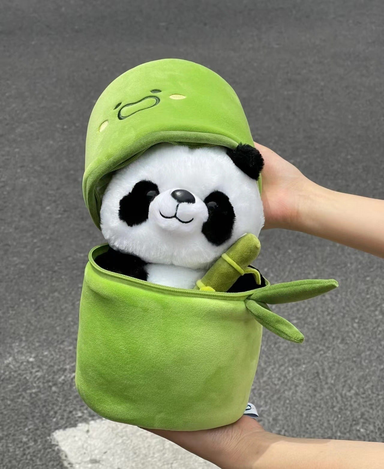 Bamboo tube panda Stuffed toy cute pillow hug bamboo doll simulation panda doll birthday gift