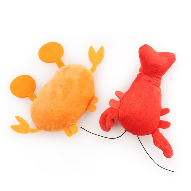 2PCS Lobster Plush Squeaky Dog Toy Cartoon Crab Puppy Pet Toy Soft Mini Pet Supplies For Cat