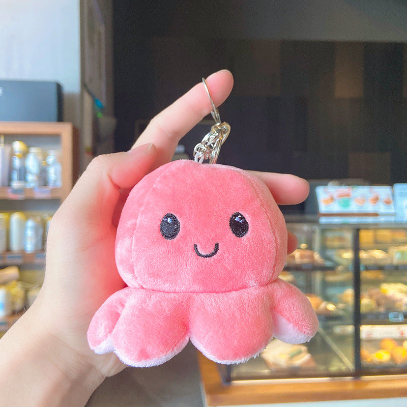 Creative Plush Flip Octopus Keychain Flip Octopus Key Pendant Jewelry Bag Pendant Key Chain Ornament