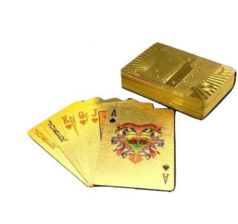 One Deck Gold Foil Poker Euros Style Plastic Poker