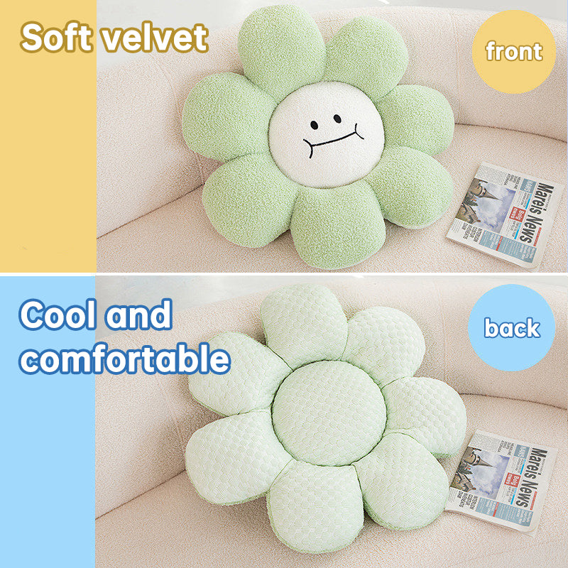 Cartoon Sunflower Flower Throw Pillow Sunflower Cushion Plush Sofa Cushion Bedroom Headrest Cushion Ins Window