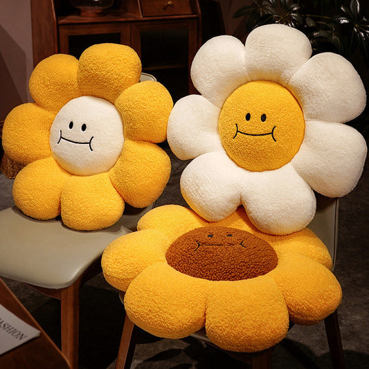 Cartoon Sunflower Flower Throw Pillow Sunflower Cushion Plush Sofa Cushion Bedroom Headrest Cushion Ins Window