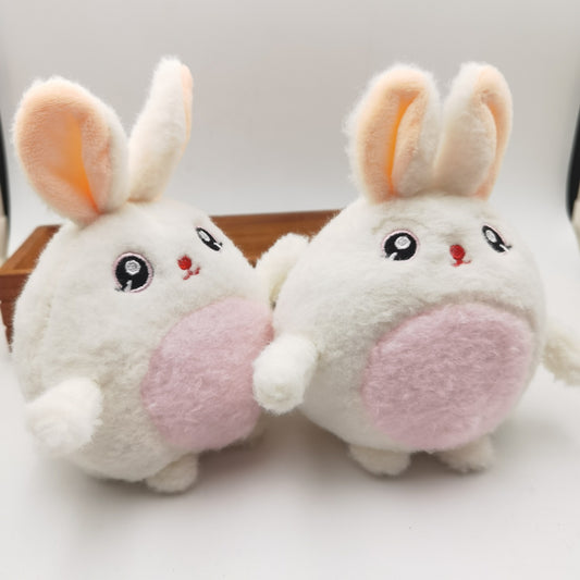 Cute Fat Cute Rabbit Plush Doll Toy Keychain Pendant Backpack Pendant Grab Machine Doll Cartoon Small Gift