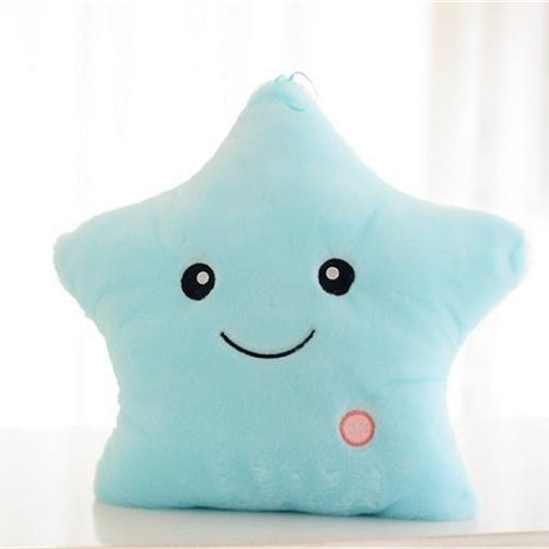 34CM Creative Toy Luminous Pillow Soft Stuffed Plush Glowing Colorful Stars Cushion Led Light Toys Gift For Kids Children Girls